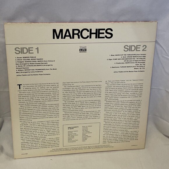 Great Moments Of Music Marches (Vinyl, 1980) Time Life STLS-7002 NM LP Record - Picture 3 of 9
